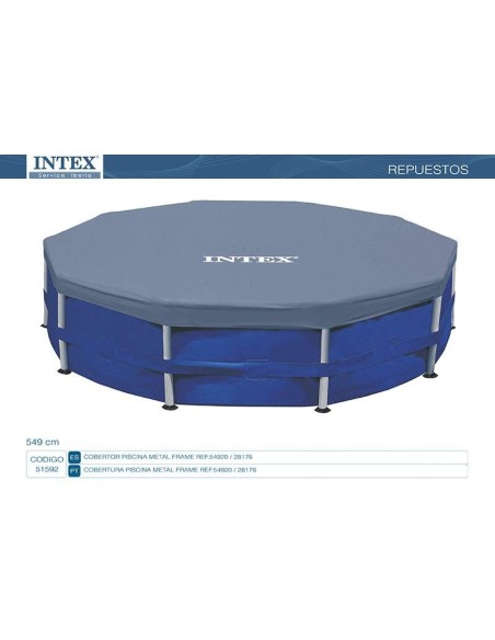 Cobertura para piscina Metal Frame de 549cm de diâmetro. Fabricada em vinil muito resistente, dispõe de pequenos orifícios para
