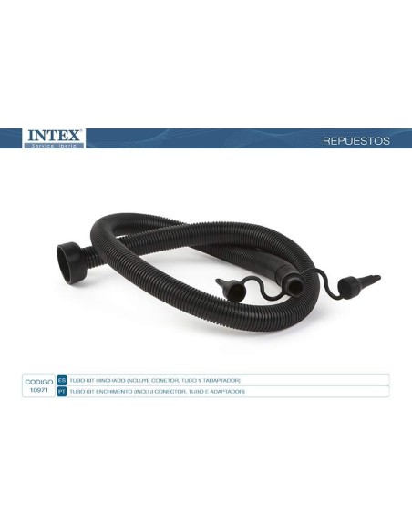 Manguera para las bombas de hinchado que se acopla a las bombas manuales y electricas con adaptador para diferentes bocales.    