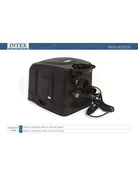 Estación de control que contiene el motor, bomba de filtrado, sistema antical para Jet Spa Intex. Esta base dispone de las conex