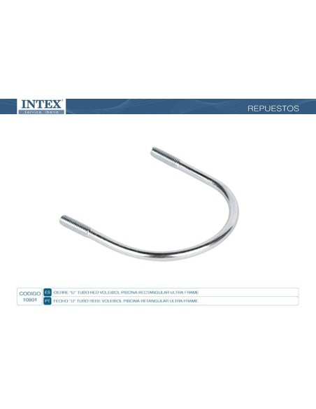 Enganche metálico em forma de "U" para encaixe do suporte das redes de voleibol para piscinas Rectangular Ultra Frame.          