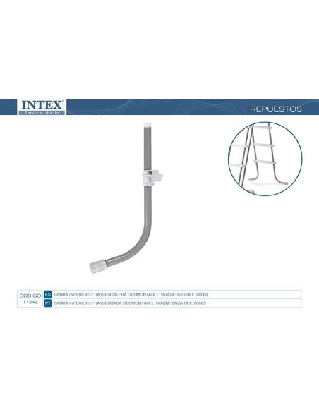 Barra inferior tipo "A1" que forma um dos apoios da escada de 107cm de altura.                                                  