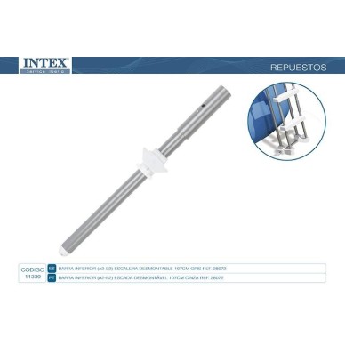 Barra lateral superior tipo "a2 y B2" que forma una de las patas de la escalera de 107cm de altura.                             