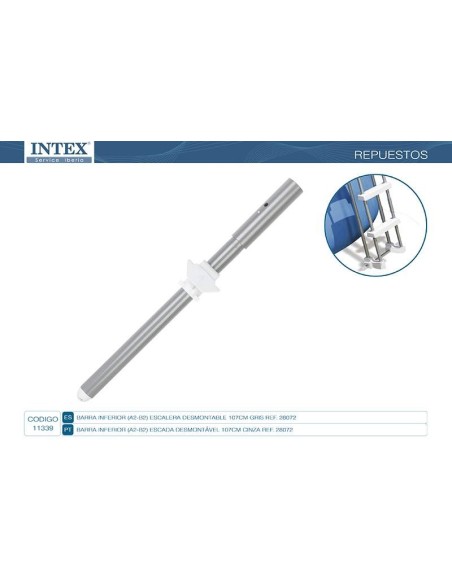 Barra lateral superior tipo "a2 y B2" que forma una de las patas de la escalera de 107cm de altura.                             