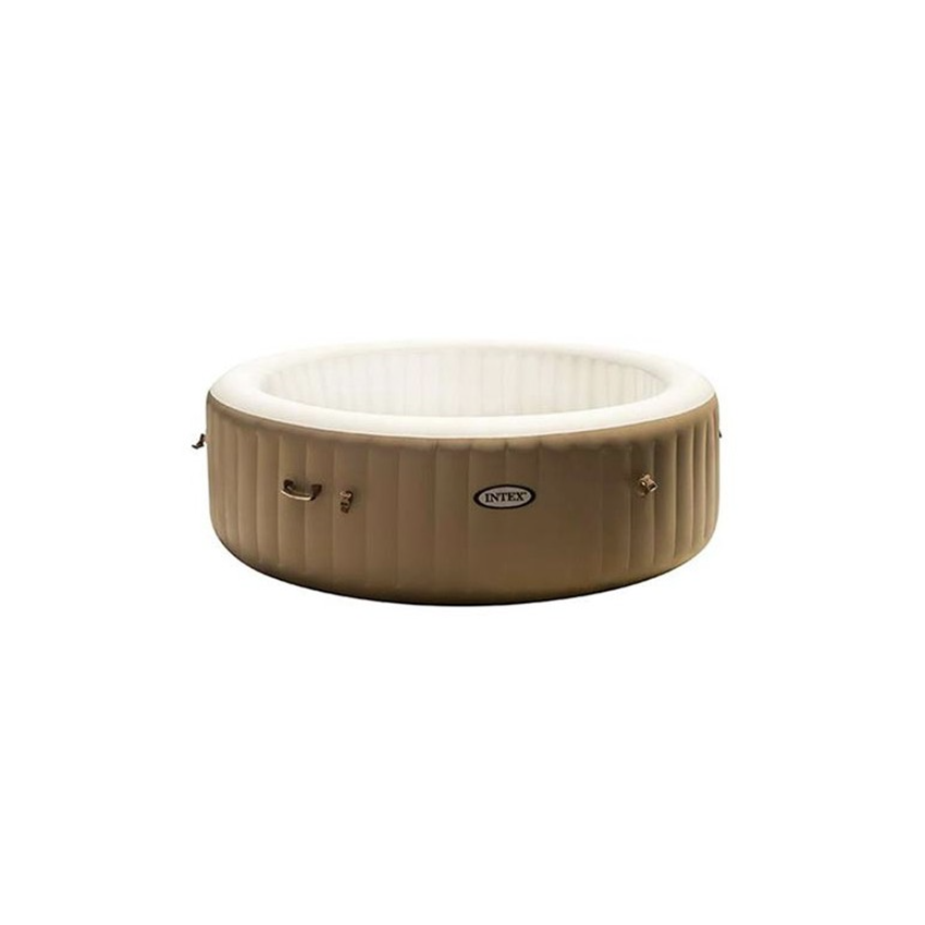 Lona para Pure Spa Redondo com capacidade para 6 pessoas que contem 140 saídas de ar à pressão, de cor bege. Fabricado em PVC re