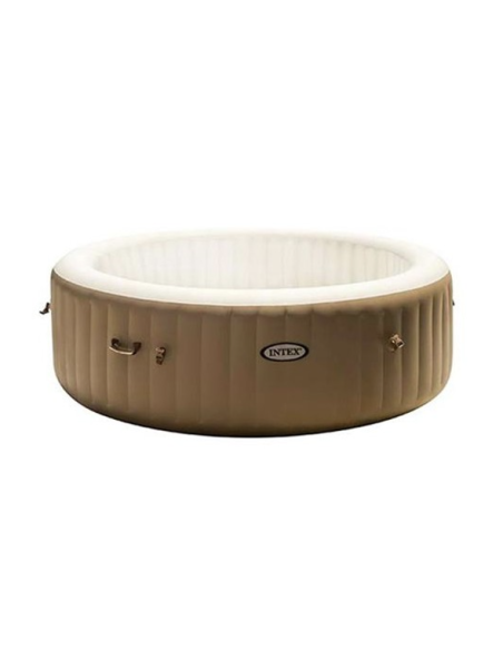 Lona para Pure Spa Redondo com capacidade para 6 pessoas que contem 140 saídas de ar à pressão, de cor bege. Fabricado em PVC re