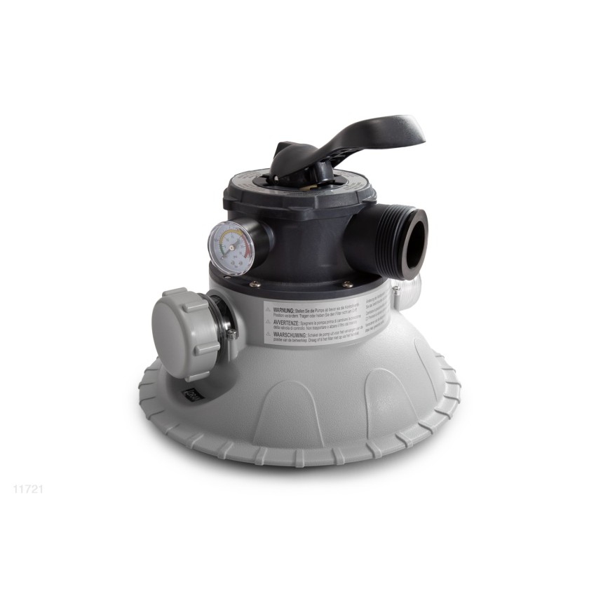 Conjunto de válvula de 6 funções e tampa do tanque de areia nas bombas que movem até 4,5 l/h.