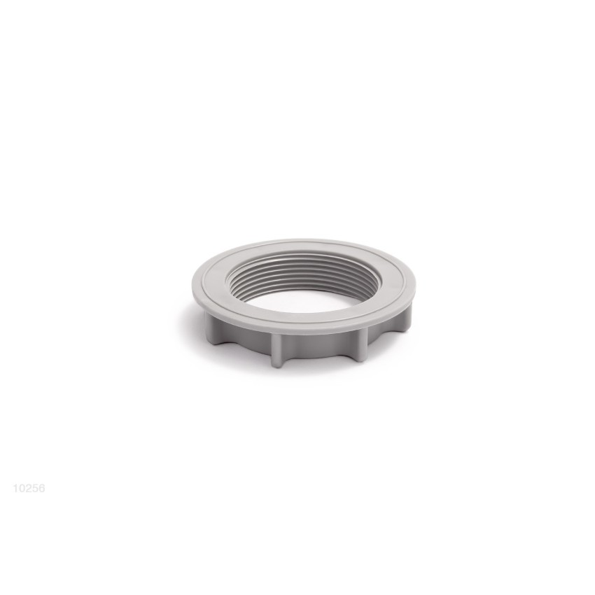 Porca de plástico para fechar o conjunto de rosca coladora (item 11235) para piscinas com orifícios de entrada/saída grandes.