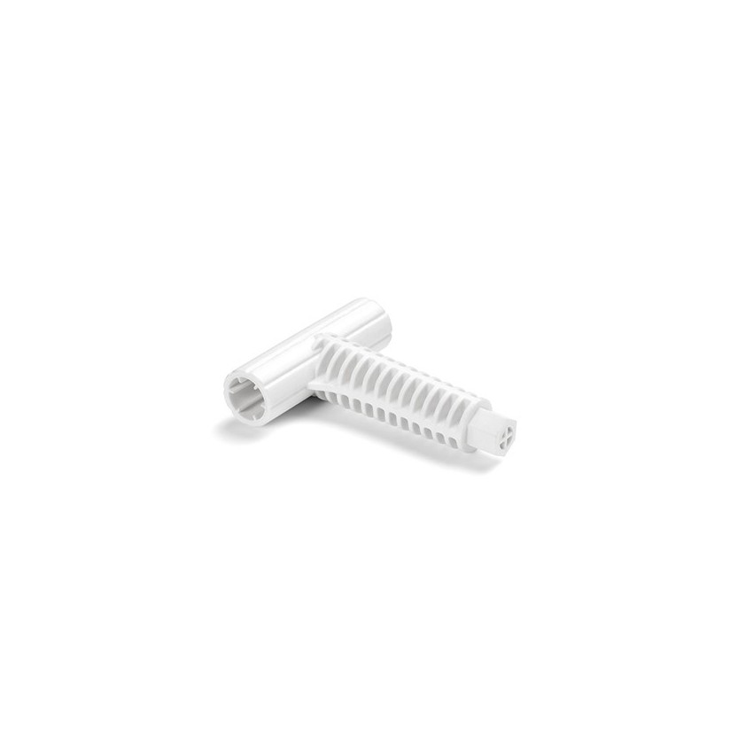 Chave de plástico para apertar os parafusos de plástico utilizados durante a    montagem da estrutura exterior de imitação de ma