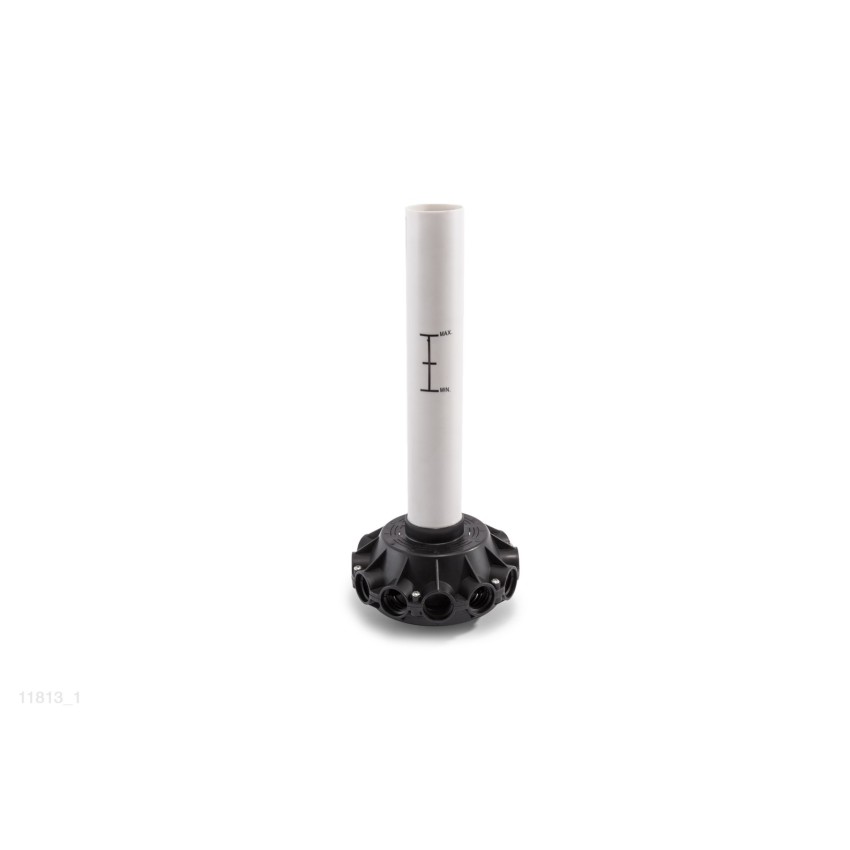 Tubo central para o tamque da bomba de areia acionado pela válvula de 6 funções.