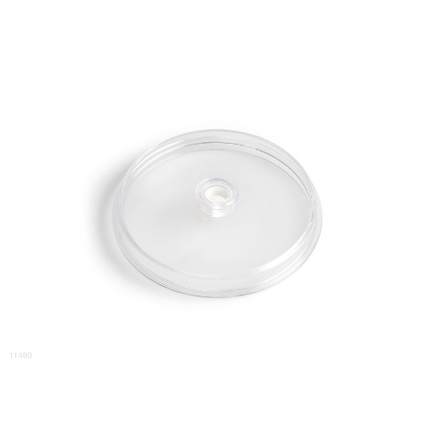 Tapa de plástico transparente para cerrar el depósito del pre-filtro en las Depuradoras y combos de arena. DIAMETRO EXTERIOR APR