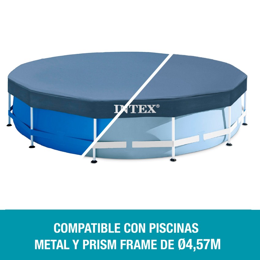 Cobertura INTEX de 457 cm exclusiva para piscinas Metal, Prism Frame e Greywood de 457x84/107/122 cm. Feita com vinilo resistent