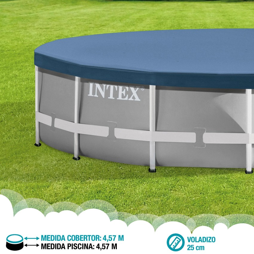 Cobertura INTEX de 457 cm exclusiva para piscinas Metal, Prism Frame e Greywood de 457x84/107/122 cm. Feita com vinilo resistent