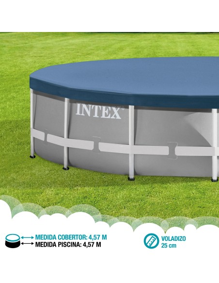 Cobertura INTEX de 457 cm exclusiva para piscinas Metal, Prism Frame e Greywood de 457x84/107/122 cm. Feita com vinilo resistent