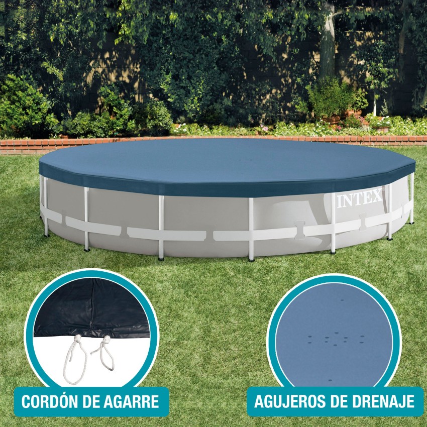Cobertura INTEX de 457 cm exclusiva para piscinas Metal, Prism Frame e Greywood de 457x84/107/122 cm. Feita com vinilo resistent