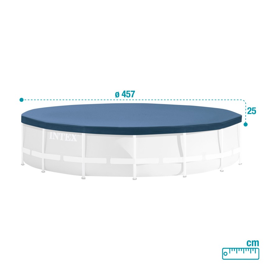 Cobertura INTEX de 457 cm exclusiva para piscinas Metal, Prism Frame e Greywood de 457x84/107/122 cm. Feita com vinilo resistent