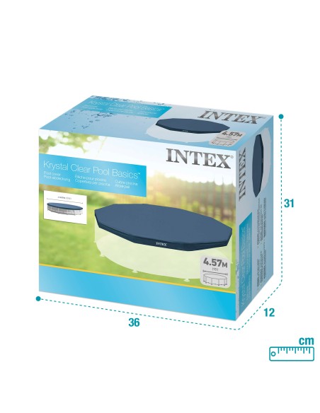 Cobertura INTEX de 457 cm exclusiva para piscinas Metal, Prism Frame e Greywood de 457x84/107/122 cm. Feita com vinilo resistent