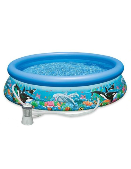 As piscinas Easy Set Ocean Reef utilizam uma nova tecnologia de impressão que lhes aporta um desenho irresistível para que as cr