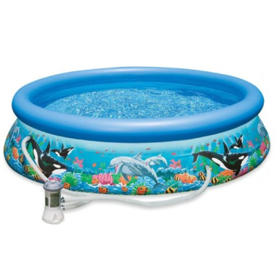 As piscinas Easy Set Ocean Reef utilizam uma nova tecnologia de impressão que fazem com que seja irresistível para as crianças q