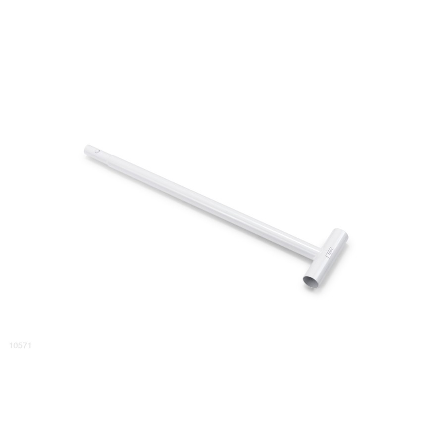 Tubo vertical en forma de "T" utilizado como refuerzo para pata de la piscina Rectangular Small Frame de 450x220x84cm. Medida: 8