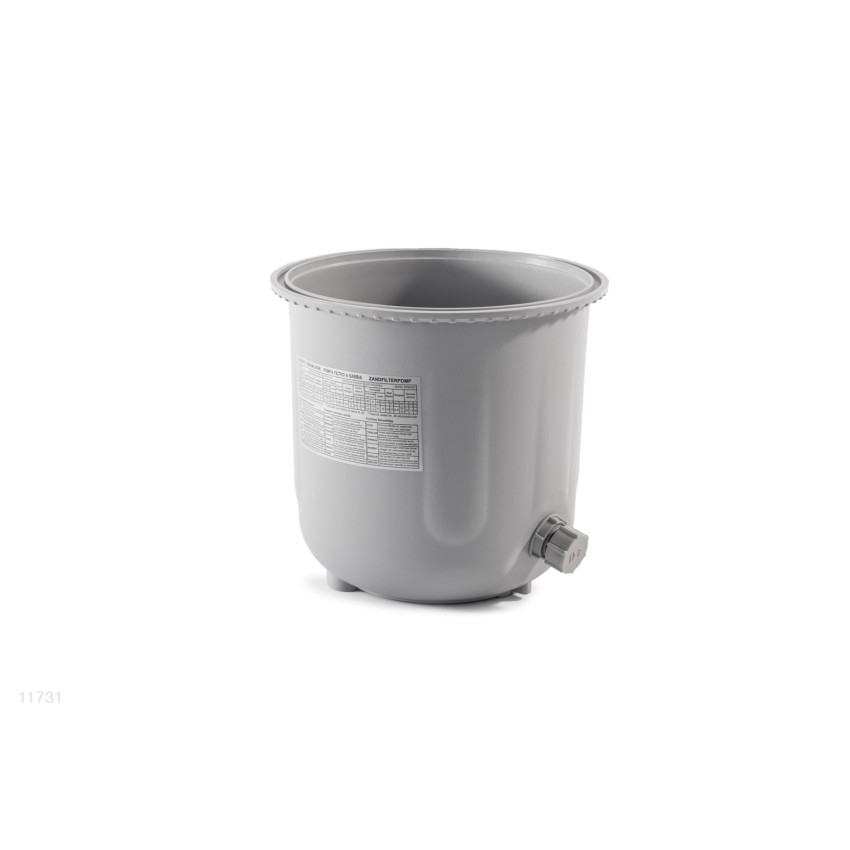 Tambor de plástico onde se deposita areia de modo a filtrar a água da piscina.