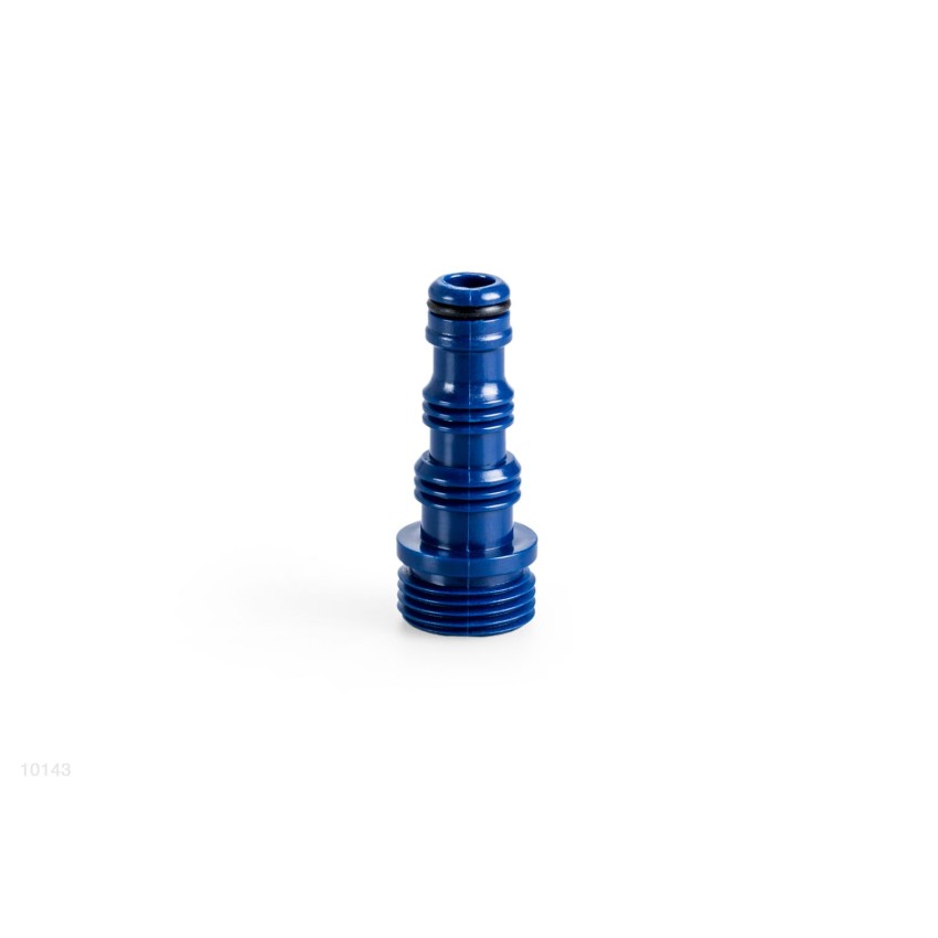 Conector de plástico utilizado para acoplar o cabeçal de aspiração do kit de manutenção a uma mangueira comum de jardim.