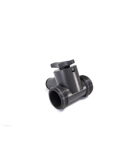 Válvula bypass que serve para poder abrir ou cortar o fluxo de água para o tapete aquecedor solar de Intex e, assim, poder manip