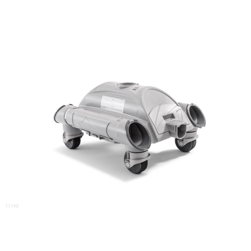 Carcassa do limpa-fundos automático com forma de carro cinza.