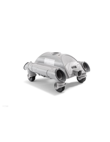 Carcassa do limpa-fundos automático com forma de carro cinza.