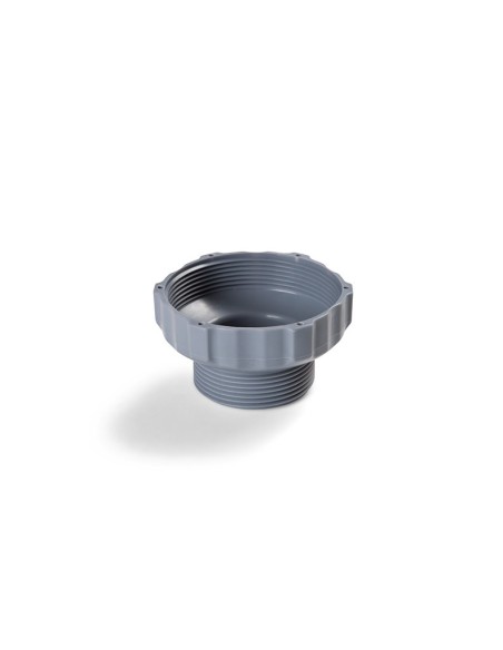 Peça de plástico que se utiliza para conectar a mangueira do limpa-fundos automático à válvula de saída de água da piscina.