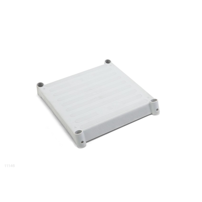 Plataforma superior de cor cinza para escada de degraus removíveis de 132cm.