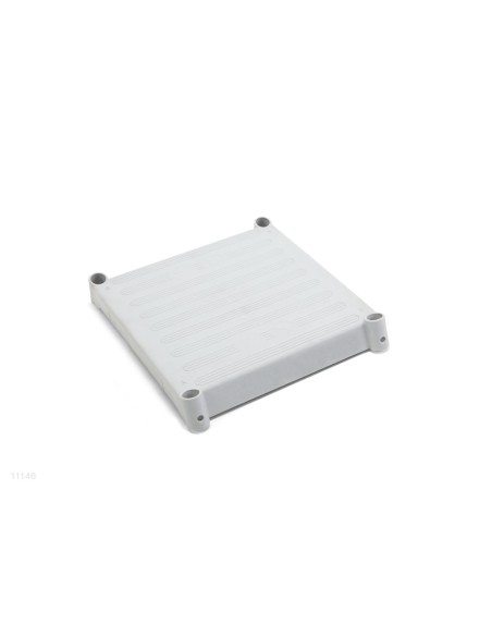 Plataforma superior de cor cinza para escada de degraus removíveis de 132cm.