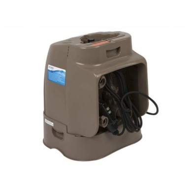 Estación de control que contiene el motor, bomba de filtrado para Pure Spa Bubbles de color beige.