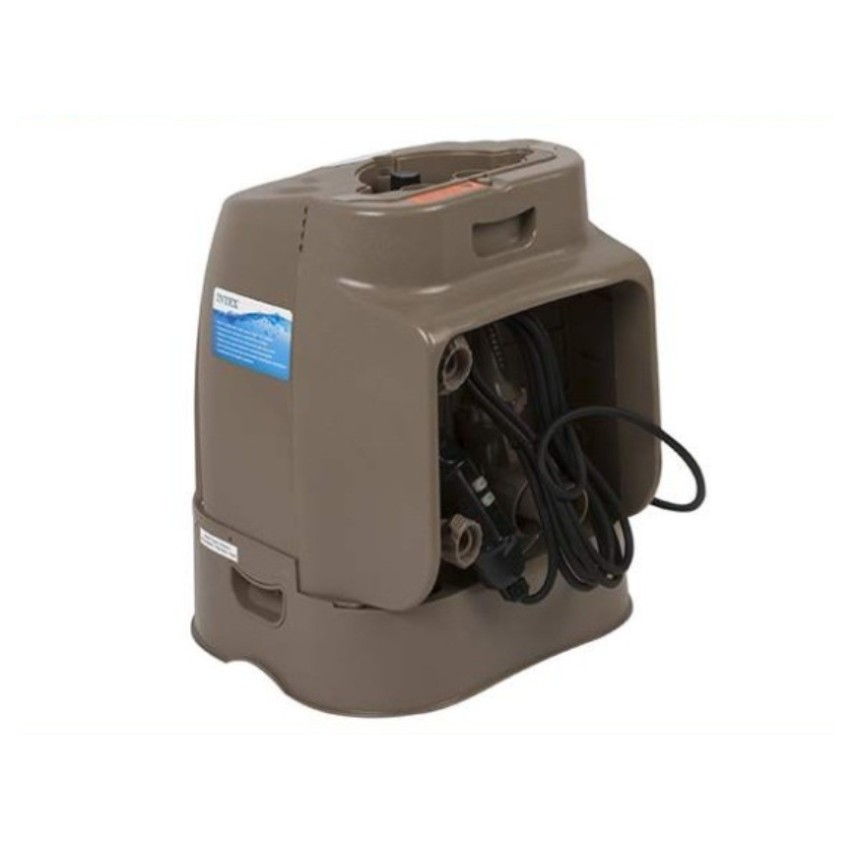 Estación de control que contiene el motor, bomba de filtrado para Pure Spa Bubbles de color beige.