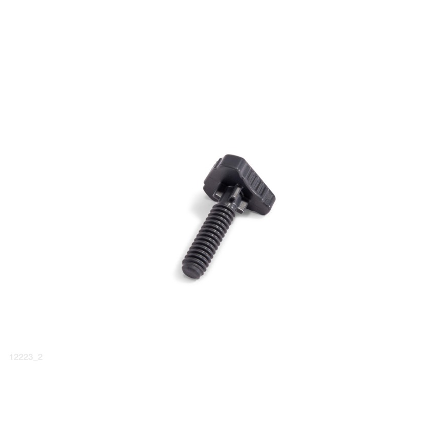 Tornillo de plástico que sirve para fijar la bandeja del toallero Intex al mástil superior.