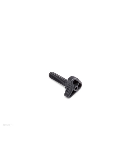 Tornillo de plástico que sirve para fijar la bandeja del toallero Intex al mástil superior.