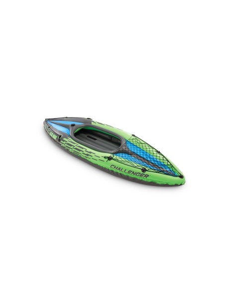 Corpo do kayak insuflável Challenger K1 feito com os materiais mais resistentes e seguros. Inclui uma rede na parte frontal para
