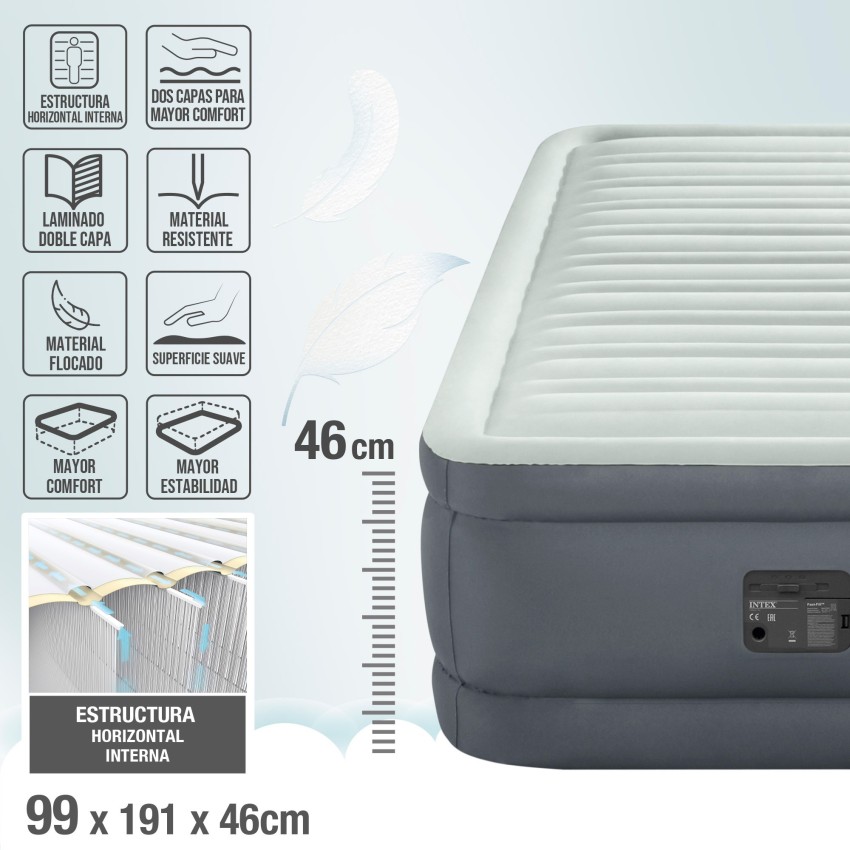 Cama de aire individual PremAire | INTEX