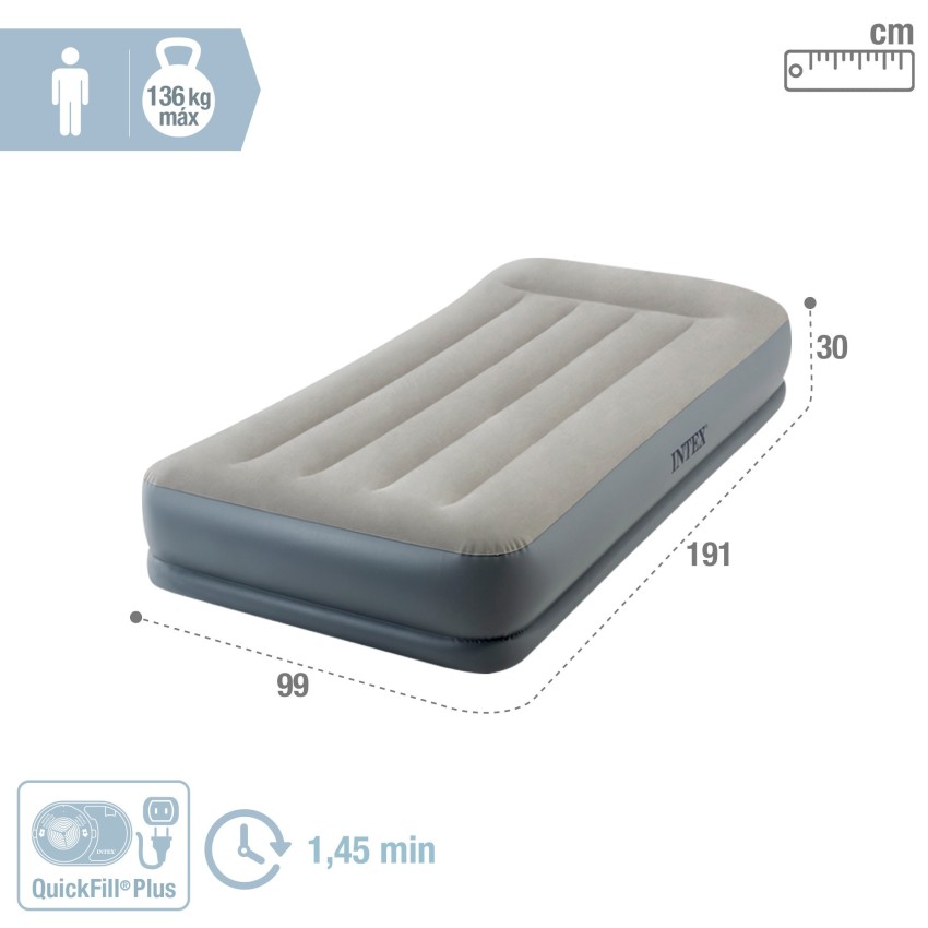 Colchão de ar único de altura média | INTEX