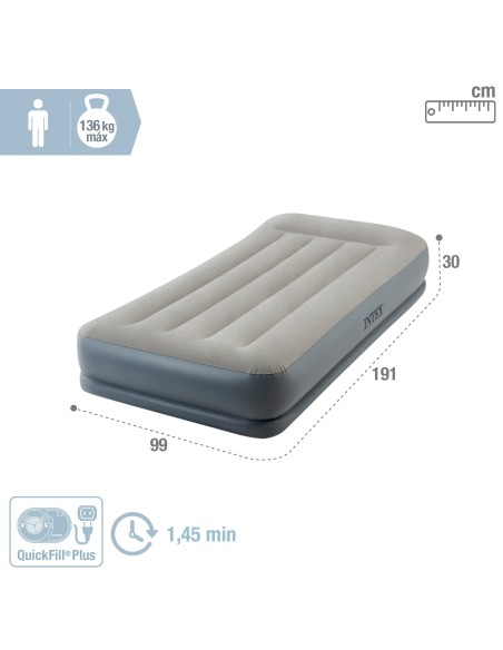 Colchão de ar único de altura média | INTEX