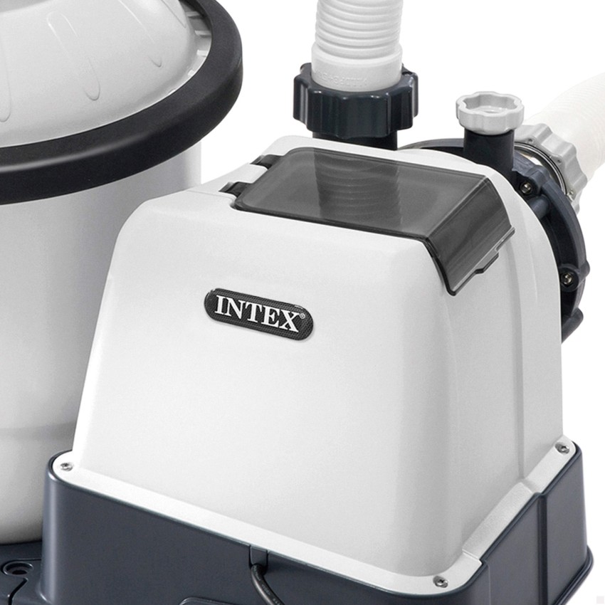 Bomba de areia INTEX Krystal Clear com capacidade de filtragem 4.500 litros/hora, função de programação e pré-filtro. Adequada p