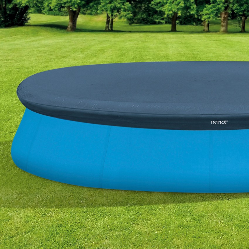 Cobertura INTEX de 424 cm exclusiva para piscinas Easy Set de 457 cm de diâmetro. Fabricada com vinil resistente de 18 mm, possu