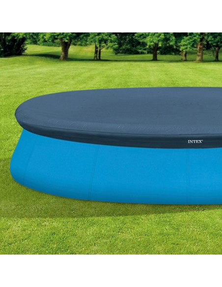 Cobertura INTEX de 424 cm exclusiva para piscinas Easy Set de 457 cm de diâmetro. Fabricada com vinil resistente de 18 mm, possu
