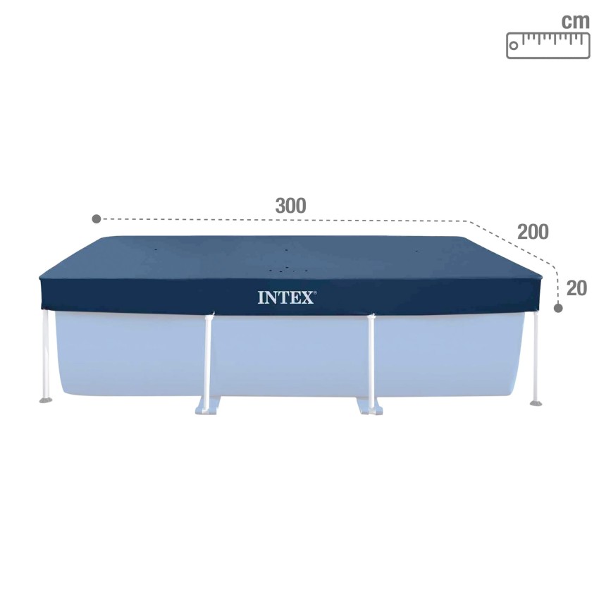 Cobertura INTEX de 300x200 cm exclusiva para piscinas Small e Prism Frame de 300x200 cm. Feita com vinil resistente de 18 mm de 