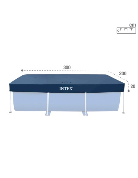 Cobertura INTEX de 300x200 cm exclusiva para piscinas Small e Prism Frame de 300x200 cm. Feita com vinil resistente de 18 mm de 
