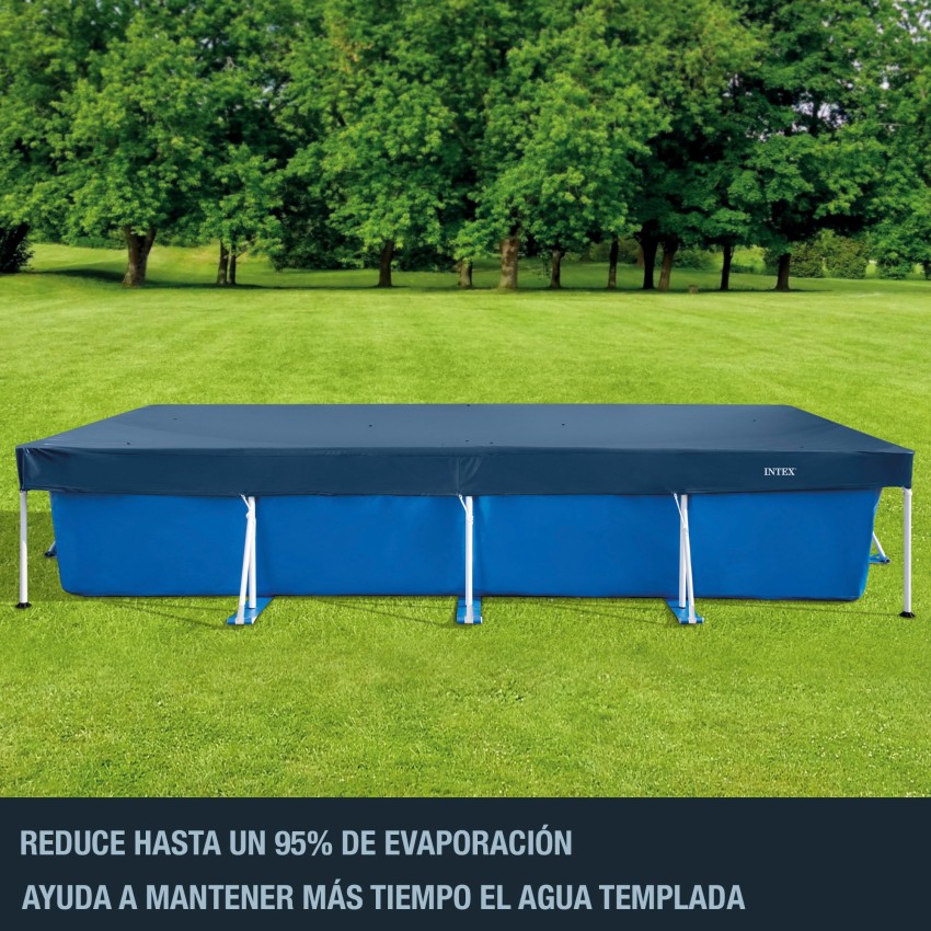 Cobertura INTEX de 460x226 cm exclusiva para piscinas Small/Metal Frame de 450x 220 cm. Feita com vinil resistente de 18 mm de e