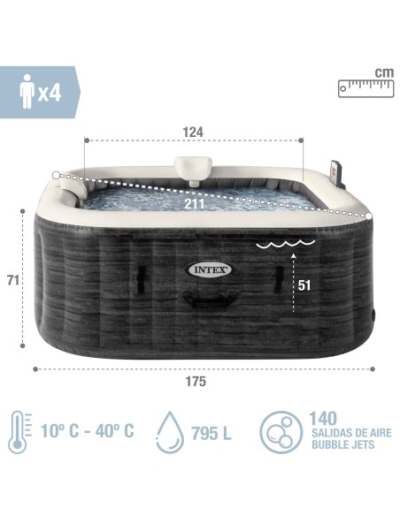 Spa insuflável INTEX 4 pessoas Greystone Deluxe | INTEX