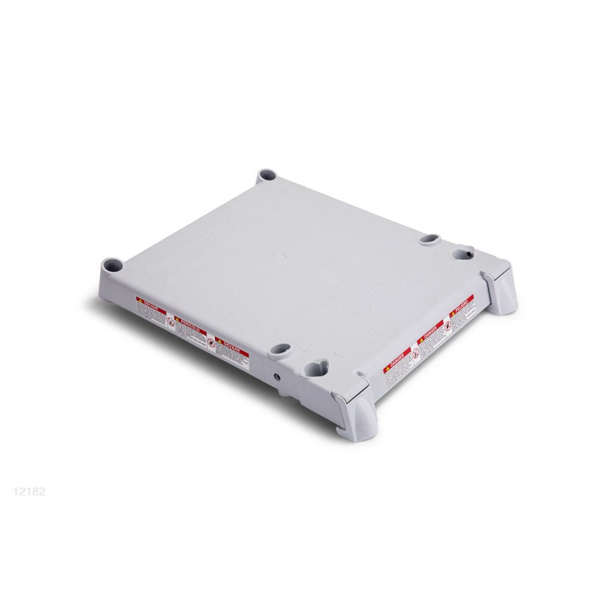 Plataforma superior de cor cinza para escadas de 122 e 132 cm de degraus desmontáveis.