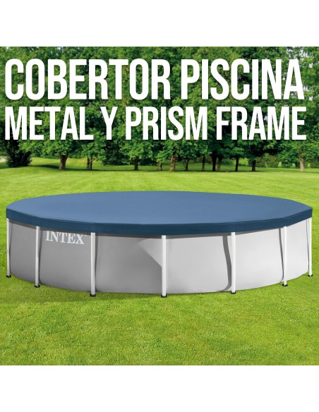 Cobertura INTEX de 305 cm exclusiva para piscinas Metal e Prism Frame de 305x76 cm. Fabricada com vinilo resistente de 18 mm de 