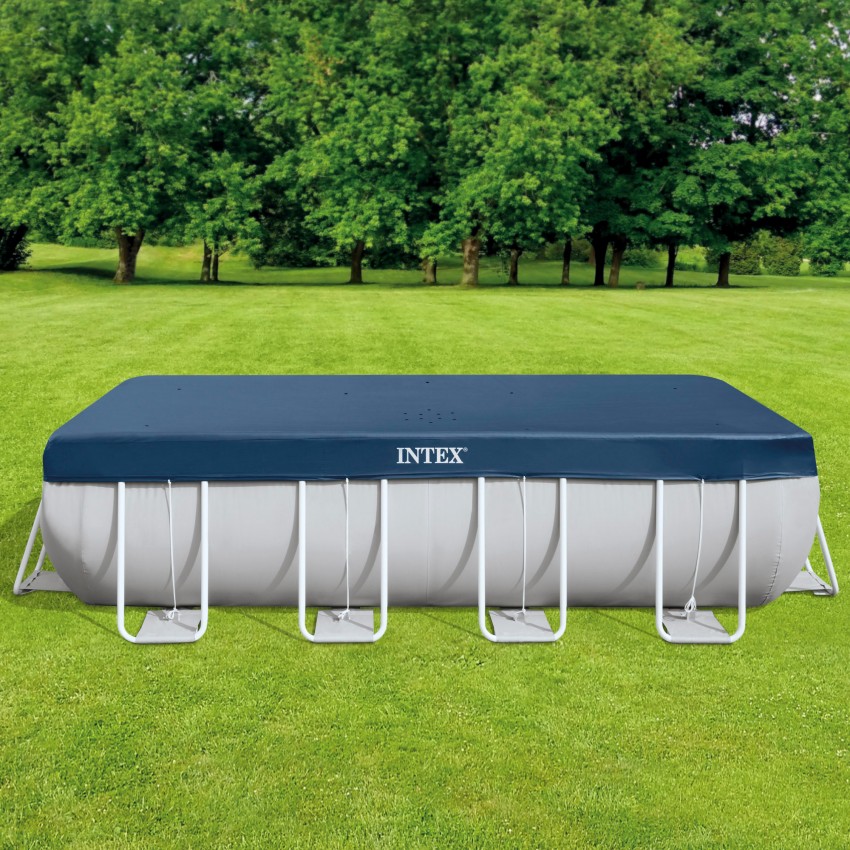 Cobertura INTEX de 389x184 cm exclusiva para piscinas Small y Prism Frame de 400x200 cm. Feita com vinil resistente de 18 mm de