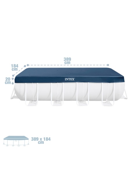 Cobertura INTEX de 389x184 cm exclusiva para piscinas Small y Prism Frame de 400x200 cm. Feita com vinil resistente de 18 mm de
